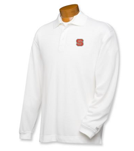NC State Wolfpack B&T CB DryTec LS Championship Polo - White